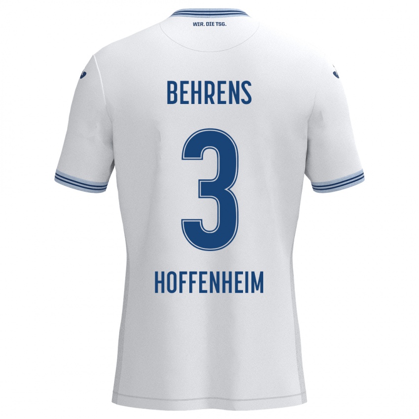 Niño Camiseta Hennes Behrens #3 Blanco Azul 2ª Equipación 2024/25 La Camisa Argentina