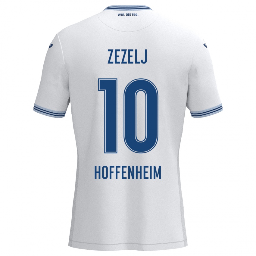 Niño Camiseta Neno Zezelj #10 Blanco Azul 2ª Equipación 2024/25 La Camisa Argentina