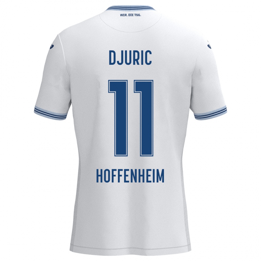 Niño Camiseta Luka Djuric #11 Blanco Azul 2ª Equipación 2024/25 La Camisa Argentina