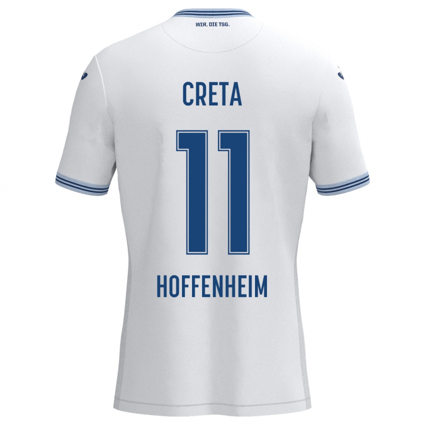 Niño Camiseta David Creța #11 Blanco Azul 2ª Equipación 2024/25 La Camisa Argentina