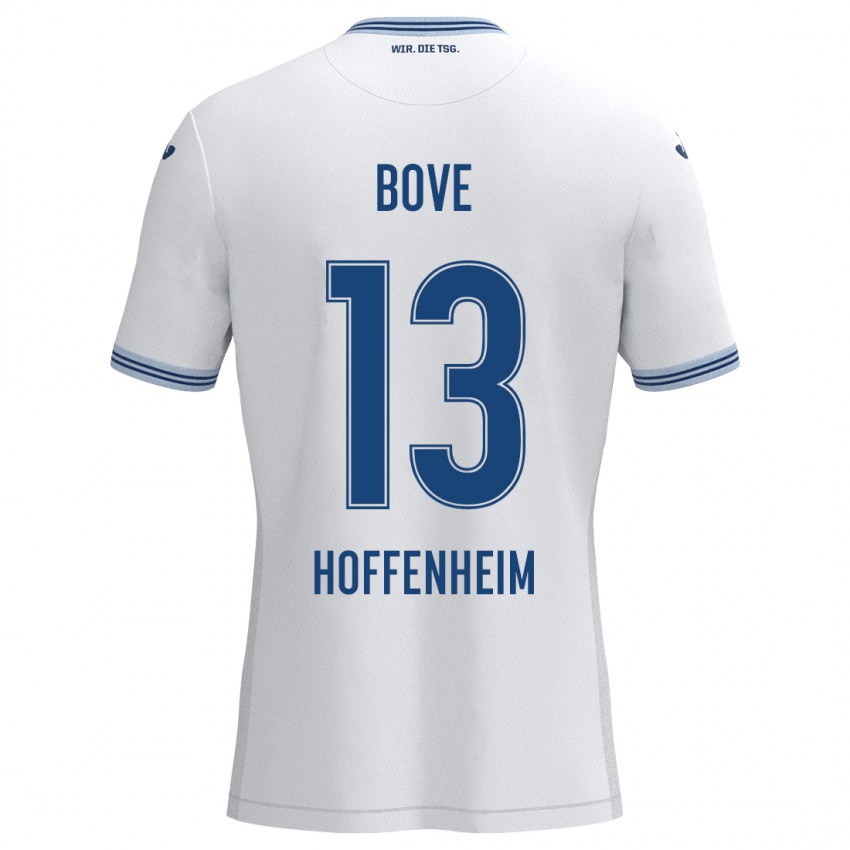 Niño Camiseta Nevio Bove #13 Blanco Azul 2ª Equipación 2024/25 La Camisa Argentina