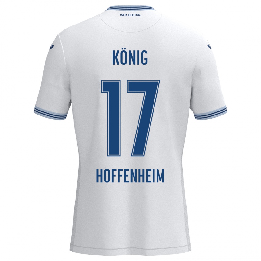 Niño Camiseta Noah König #17 Blanco Azul 2ª Equipación 2024/25 La Camisa Argentina