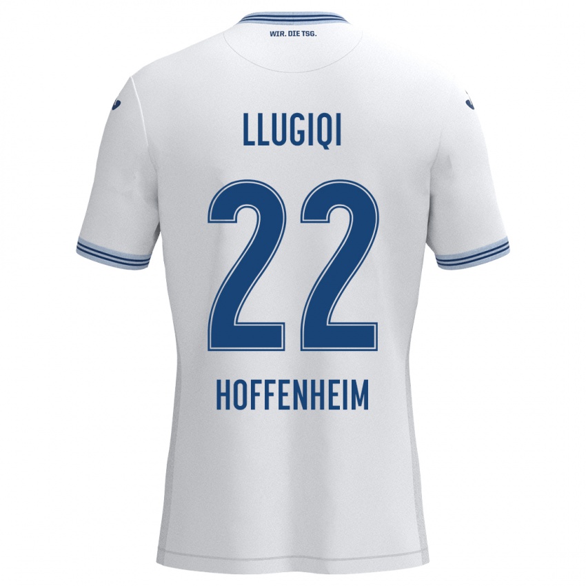 Niño Camiseta Arian Llugiqi #22 Blanco Azul 2ª Equipación 2024/25 La Camisa Argentina