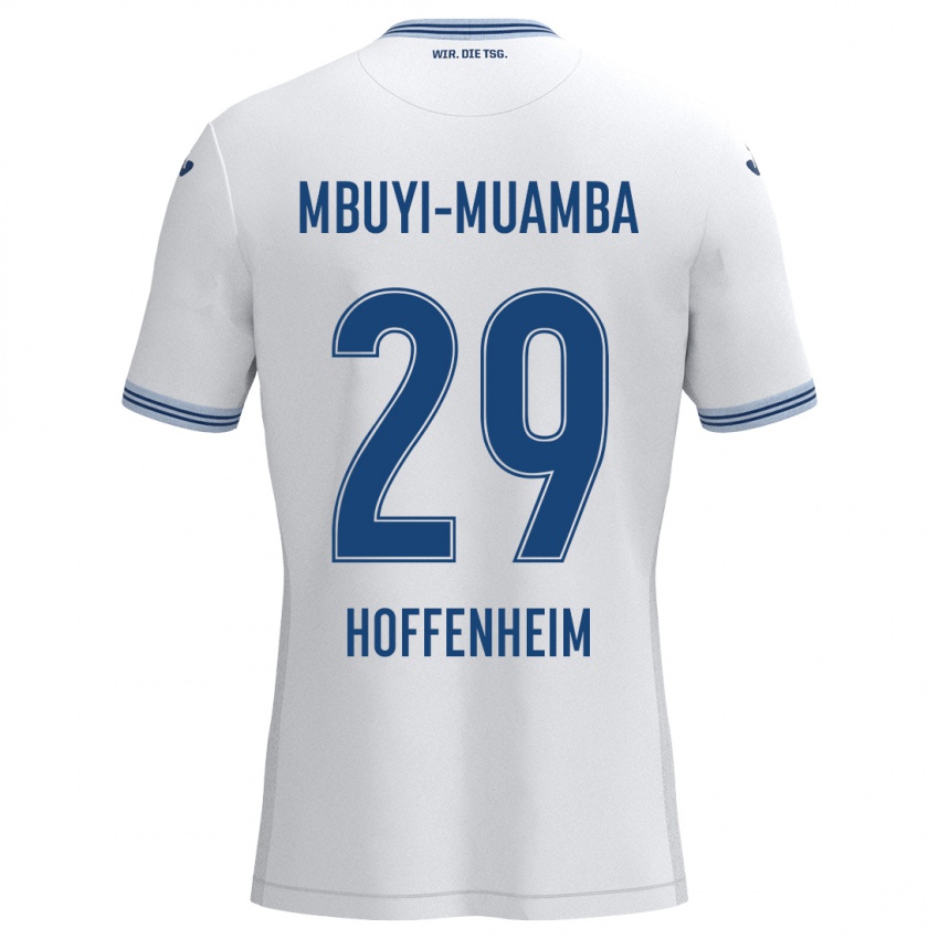 Niño Camiseta Hubert Mbuyi-Muamba #29 Blanco Azul 2ª Equipación 2024/25 La Camisa Argentina