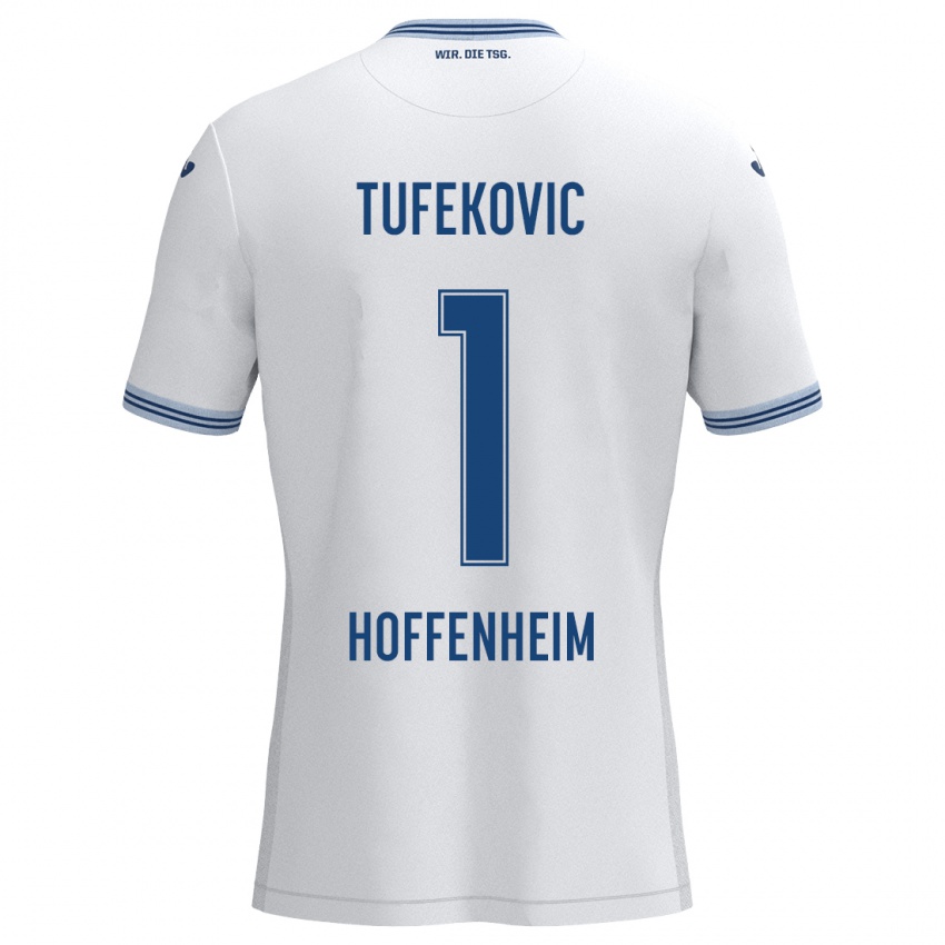 Niño Camiseta Martina Tufekovic #1 Blanco Azul 2ª Equipación 2024/25 La Camisa Argentina