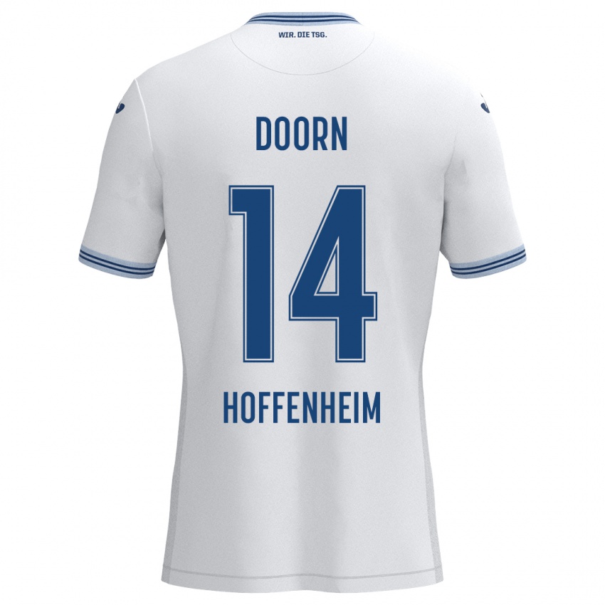 Niño Camiseta Lisa Doorn #14 Blanco Azul 2ª Equipación 2024/25 La Camisa Argentina