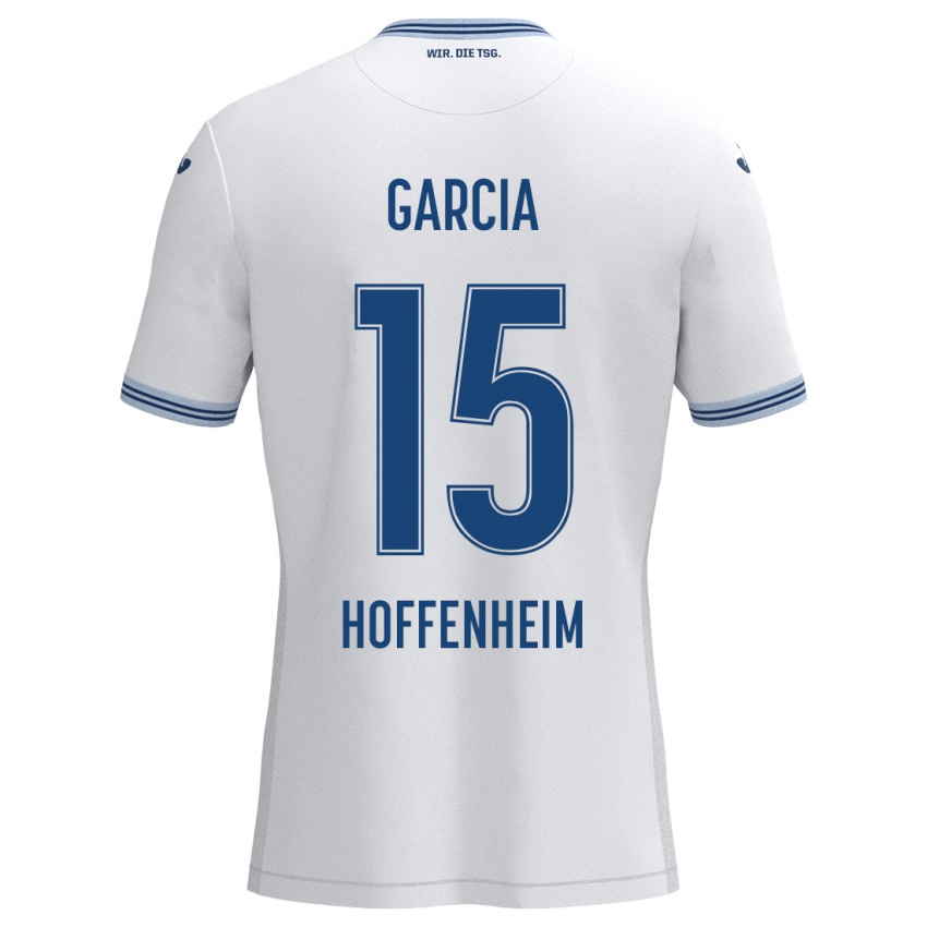 Niño Camiseta Marta Cazalla Garcia #15 Blanco Azul 2ª Equipación 2024/25 La Camisa Argentina