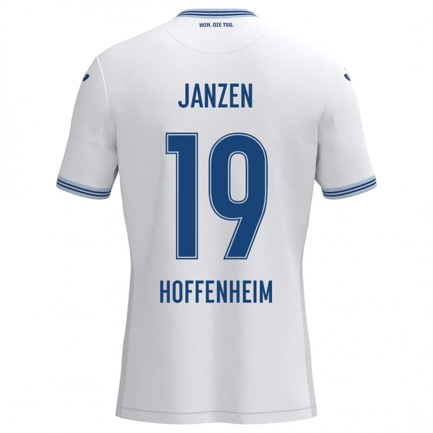 Niño Camiseta Mathilde Janzen #19 Blanco Azul 2ª Equipación 2024/25 La Camisa Argentina