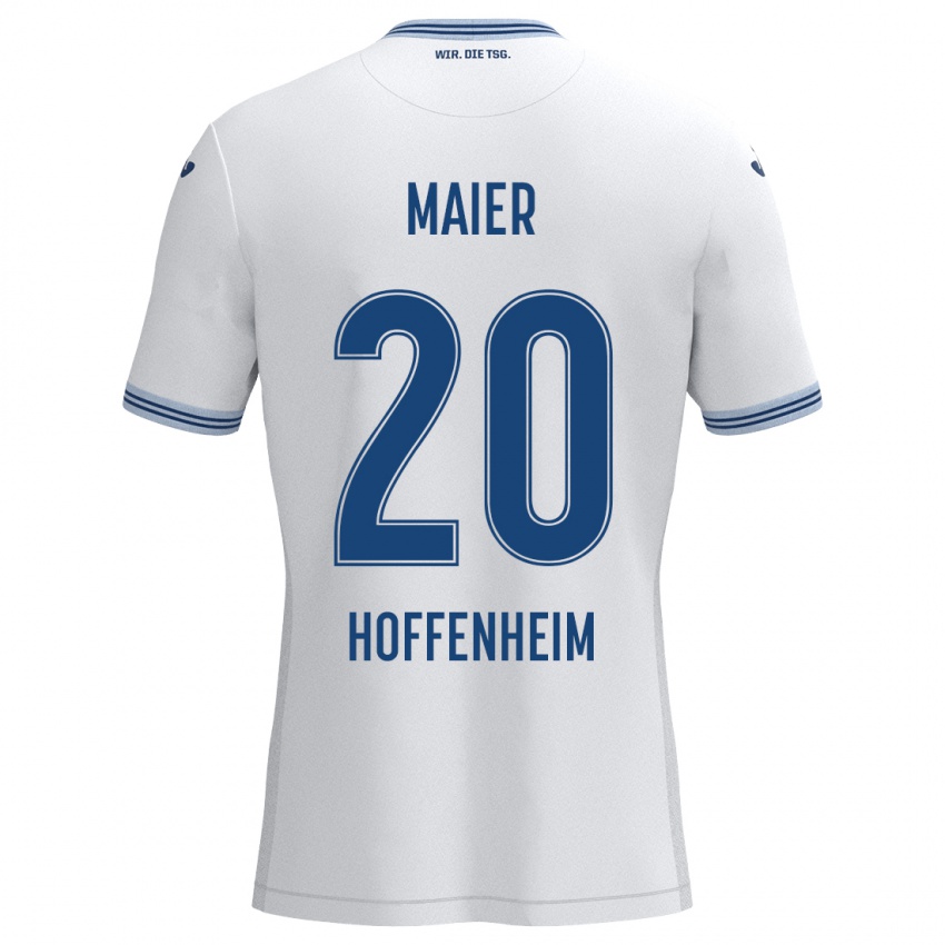 Niño Camiseta Leonie Maier #20 Blanco Azul 2ª Equipación 2024/25 La Camisa Argentina