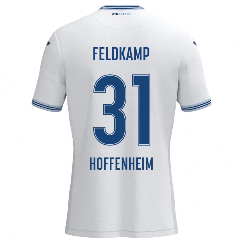 Niño Camiseta Jana Feldkamp #31 Blanco Azul 2ª Equipación 2024/25 La Camisa Argentina