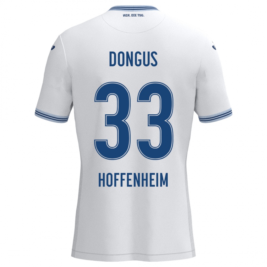 Niño Camiseta Fabienne Dongus #33 Blanco Azul 2ª Equipación 2024/25 La Camisa Argentina