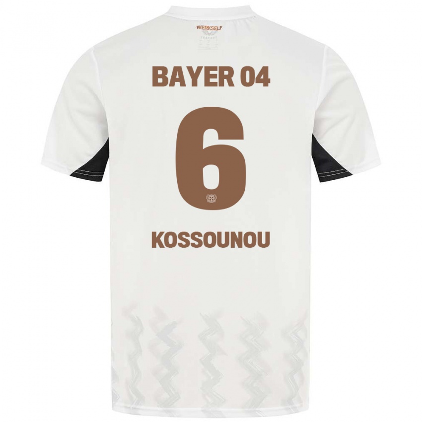 Niño Camiseta Odilon Kossounou #6 Blanco Negro 2ª Equipación 2024/25 La Camisa Argentina