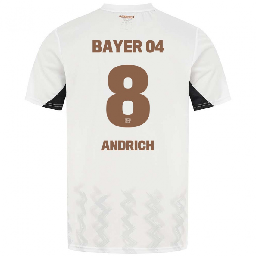 Niño Camiseta Robert Andrich #8 Blanco Negro 2ª Equipación 2024/25 La Camisa Argentina