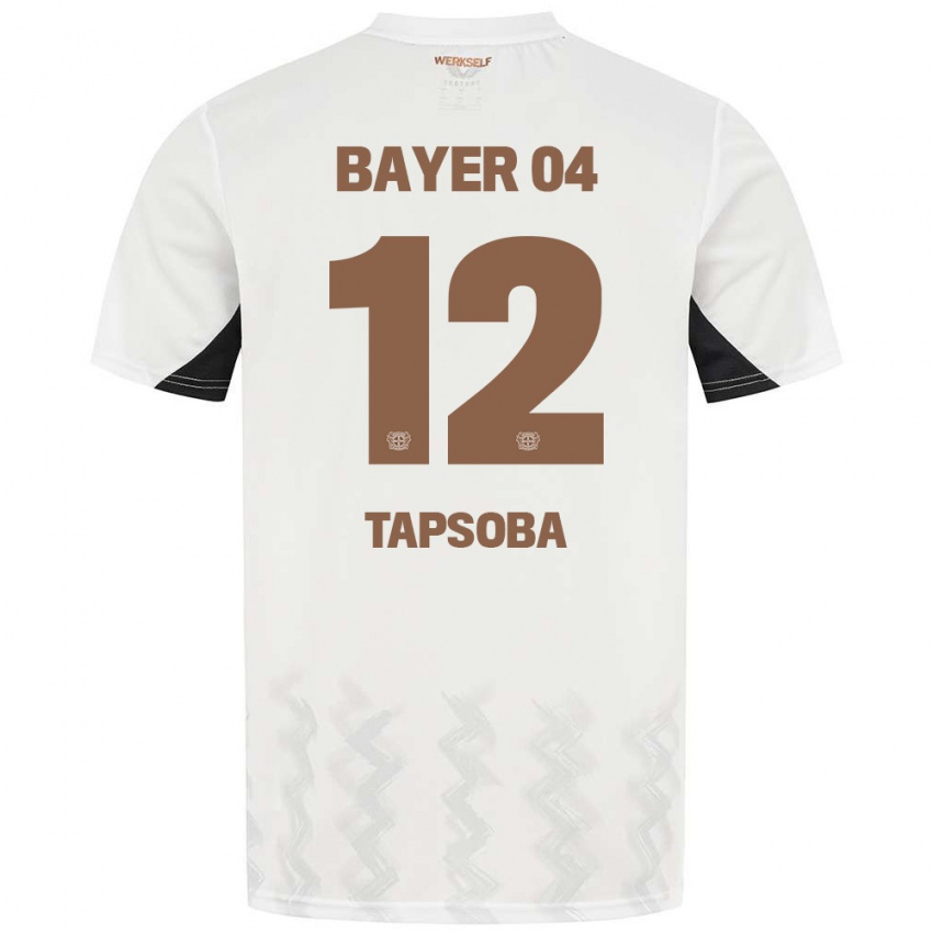 Niño Camiseta Edmond Tapsoba #12 Blanco Negro 2ª Equipación 2024/25 La Camisa Argentina