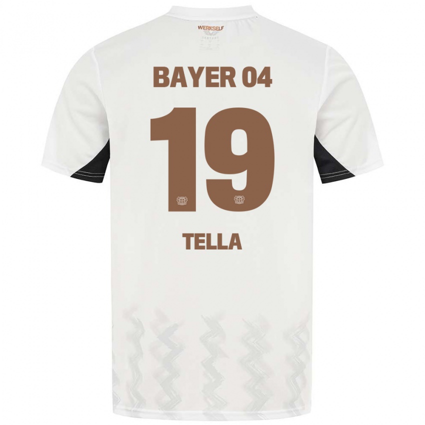 Niño Camiseta Nathan Tella #19 Blanco Negro 2ª Equipación 2024/25 La Camisa Argentina