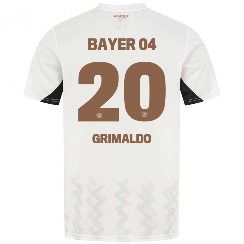 Niño Camiseta Alejandro Grimaldo #20 Blanco Negro 2ª Equipación 2024/25 La Camisa Argentina