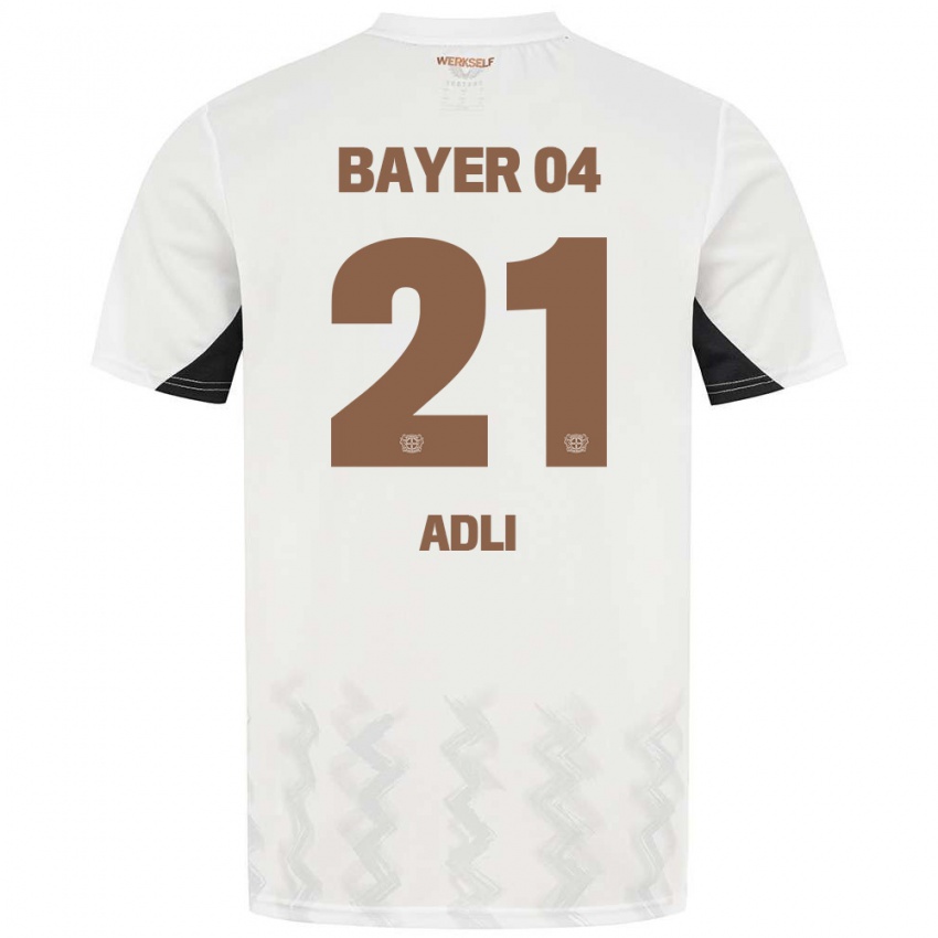 Niño Camiseta Amine Adli #21 Blanco Negro 2ª Equipación 2024/25 La Camisa Argentina