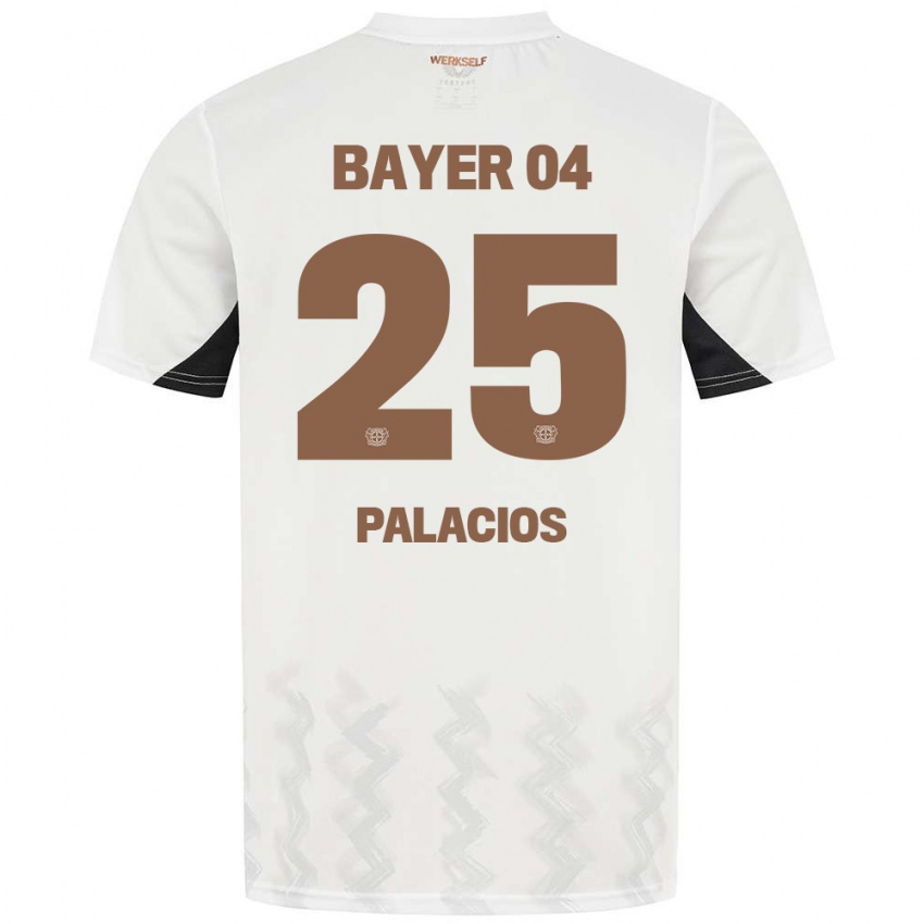 Niño Camiseta Exequiel Palacios #25 Blanco Negro 2ª Equipación 2024/25 La Camisa Argentina