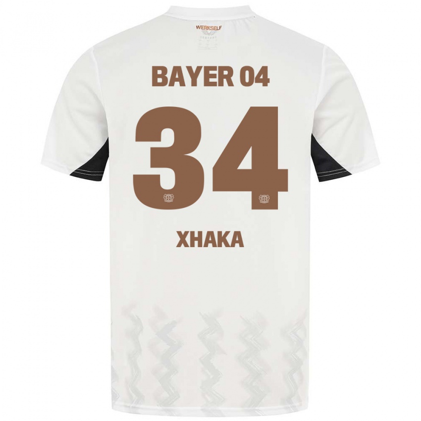 Niño Camiseta Granit Xhaka #34 Blanco Negro 2ª Equipación 2024/25 La Camisa Argentina