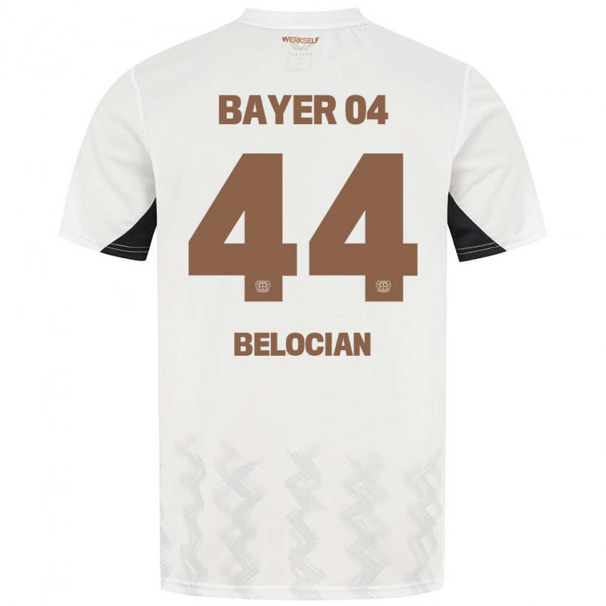 Niño Camiseta Jeanuël Belocian #44 Blanco Negro 2ª Equipación 2024/25 La Camisa Argentina