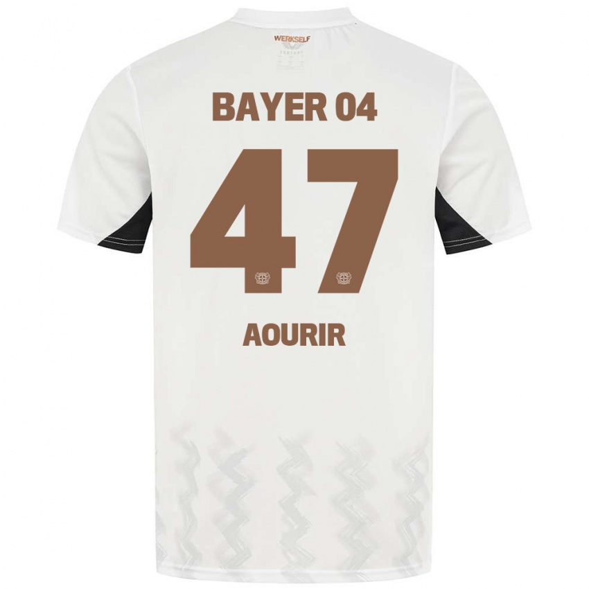 Niño Camiseta Ayman Aourir #47 Blanco Negro 2ª Equipación 2024/25 La Camisa Argentina