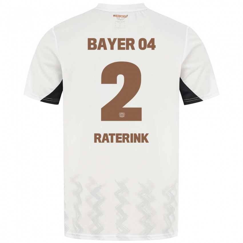 Niño Camiseta Othniël Raterink #2 Blanco Negro 2ª Equipación 2024/25 La Camisa Argentina