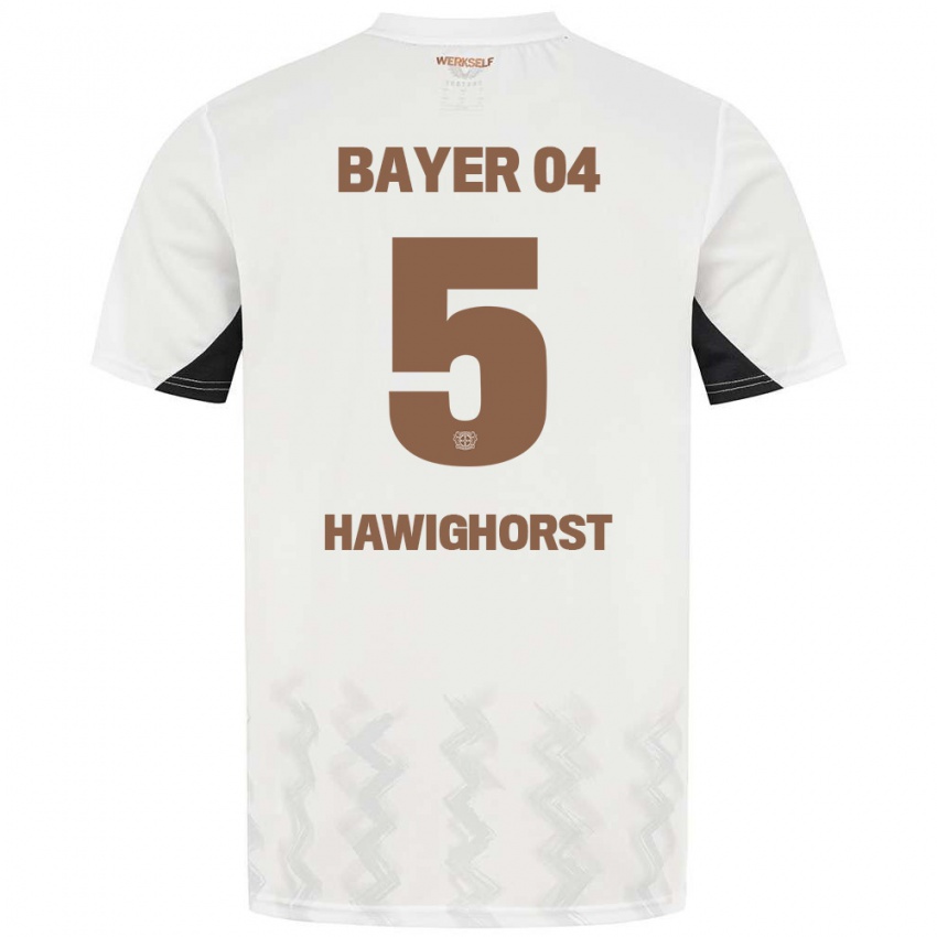 Niño Camiseta Ben Hawighorst #5 Blanco Negro 2ª Equipación 2024/25 La Camisa Argentina