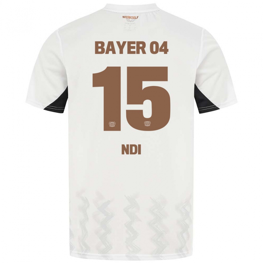 Niño Camiseta Bradley Ndi #15 Blanco Negro 2ª Equipación 2024/25 La Camisa Argentina