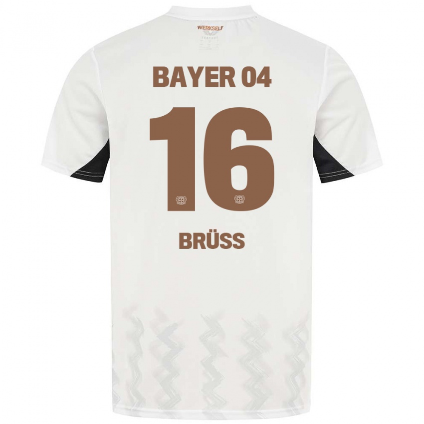 Niño Camiseta Tom Brüss #16 Blanco Negro 2ª Equipación 2024/25 La Camisa Argentina