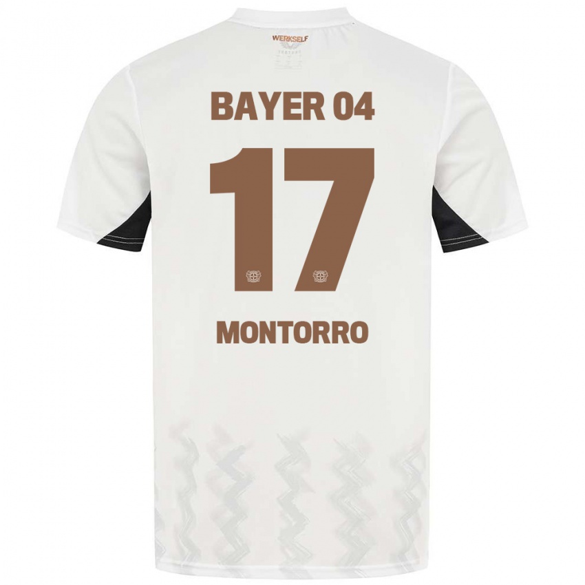 Niño Camiseta Josuè Montorro #17 Blanco Negro 2ª Equipación 2024/25 La Camisa Argentina