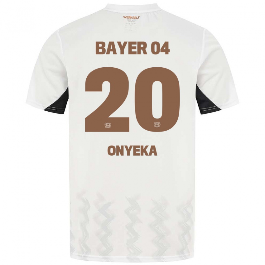 Niño Camiseta Francis Onyeka #20 Blanco Negro 2ª Equipación 2024/25 La Camisa Argentina