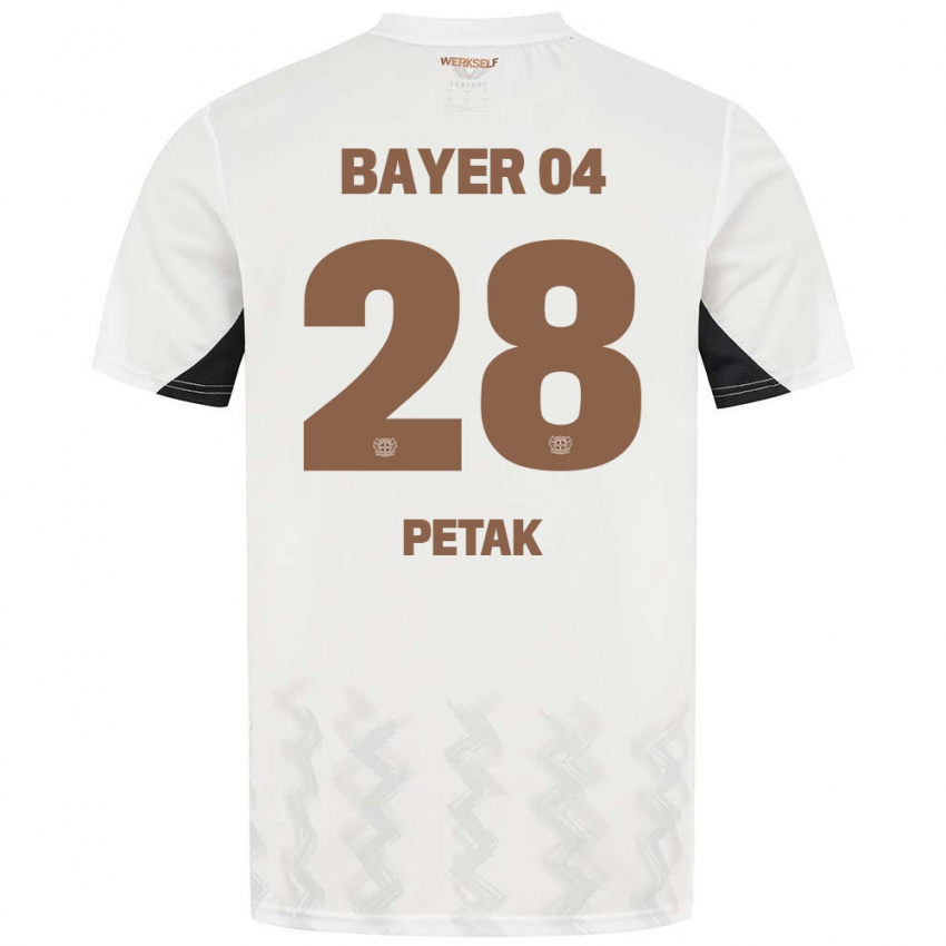 Niño Camiseta Raoul Petak #28 Blanco Negro 2ª Equipación 2024/25 La Camisa Argentina