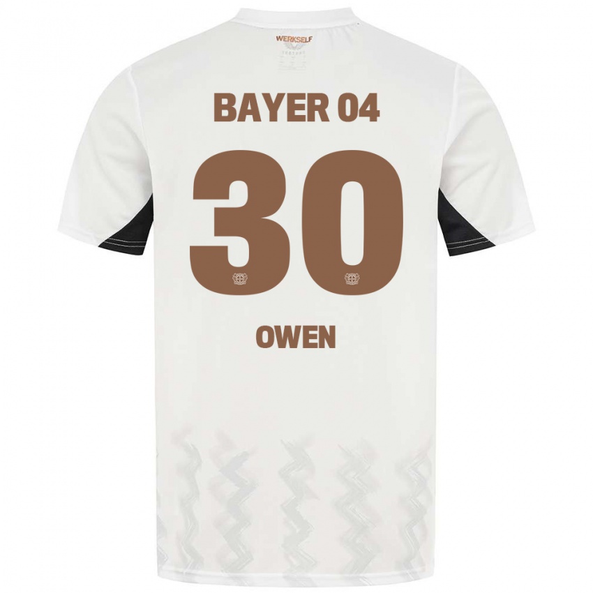 Niño Camiseta Emmanuel Owen #30 Blanco Negro 2ª Equipación 2024/25 La Camisa Argentina