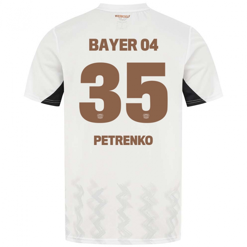 Niño Camiseta Oleksandr Petrenko #35 Blanco Negro 2ª Equipación 2024/25 La Camisa Argentina