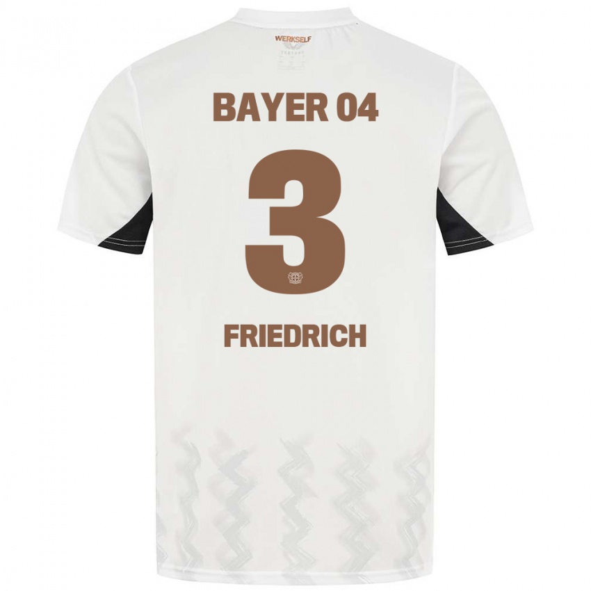 Niño Camiseta Melissa Friedrich #3 Blanco Negro 2ª Equipación 2024/25 La Camisa Argentina