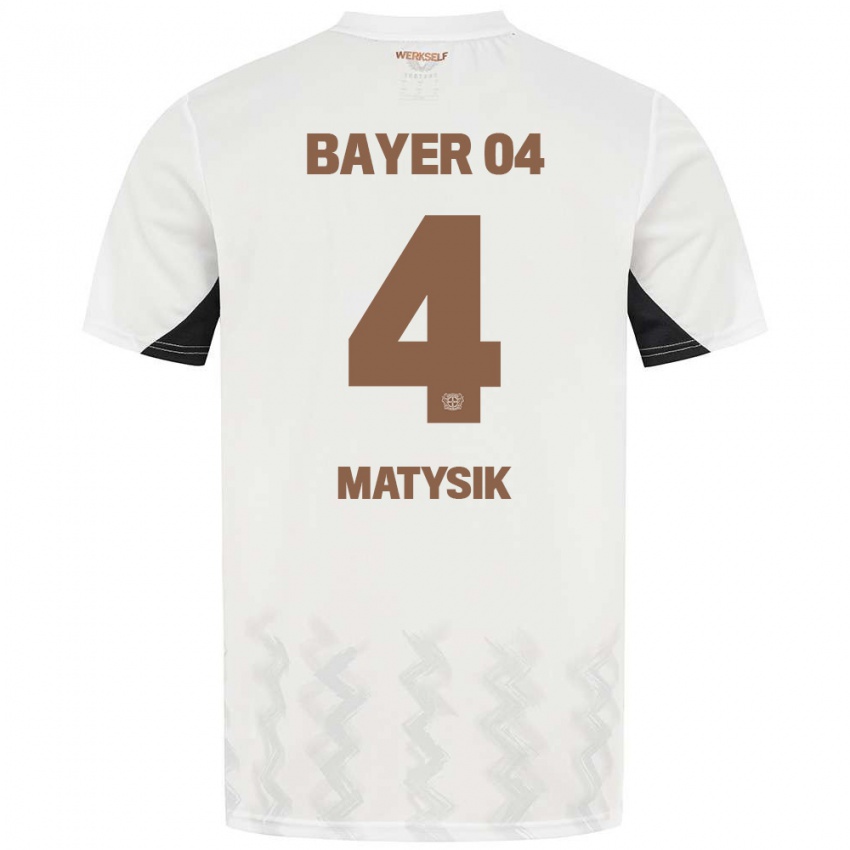 Niño Camiseta Sylwia Matysik #4 Blanco Negro 2ª Equipación 2024/25 La Camisa Argentina