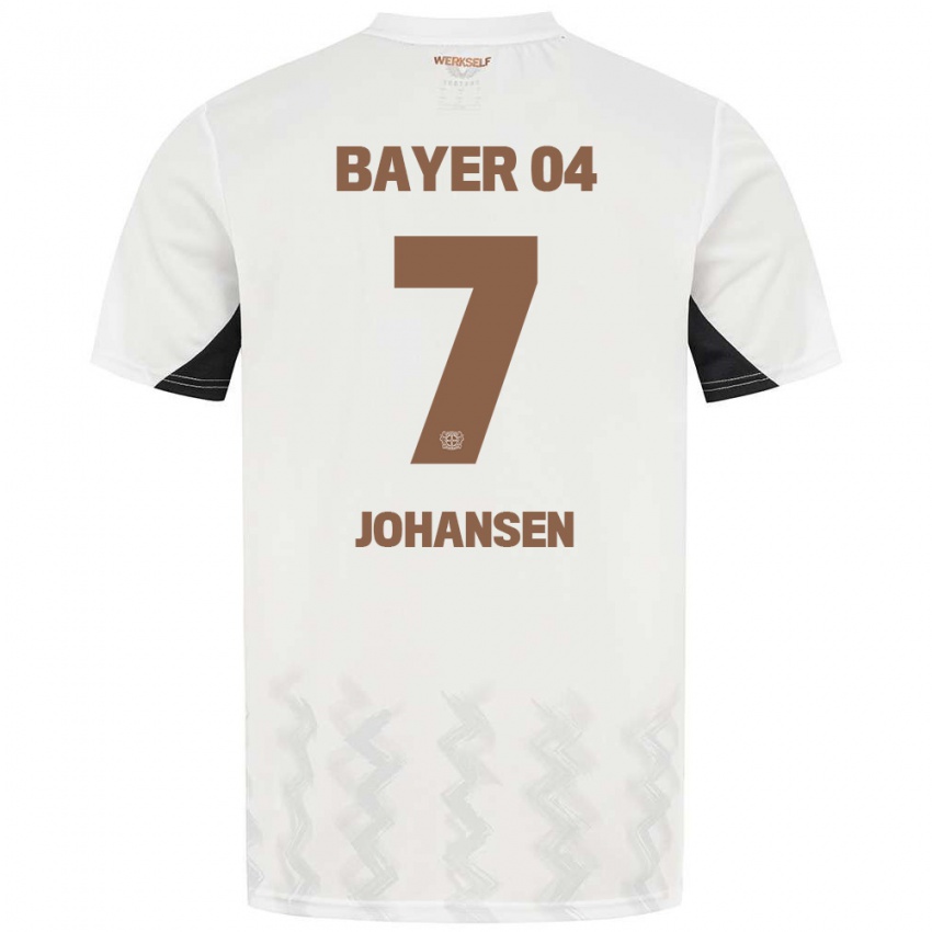 Niño Camiseta Cecilie Johansen #7 Blanco Negro 2ª Equipación 2024/25 La Camisa Argentina