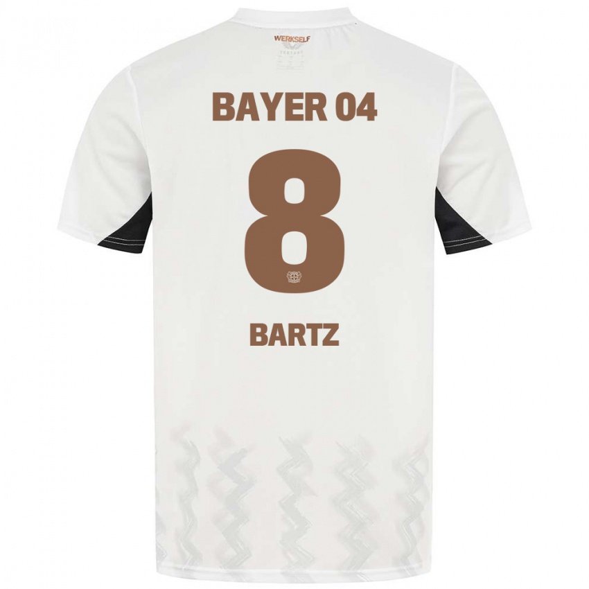 Niño Camiseta Paulina Bartz #8 Blanco Negro 2ª Equipación 2024/25 La Camisa Argentina