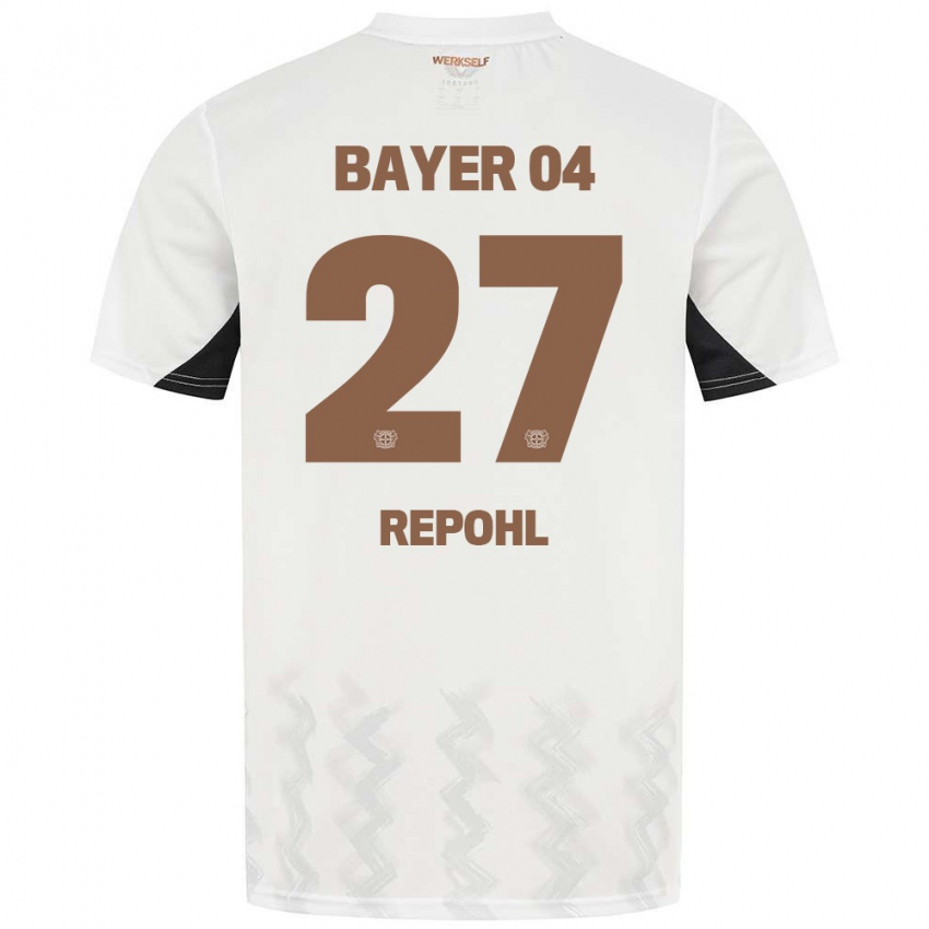 Niño Camiseta Friederike Repohl #27 Blanco Negro 2ª Equipación 2024/25 La Camisa Argentina