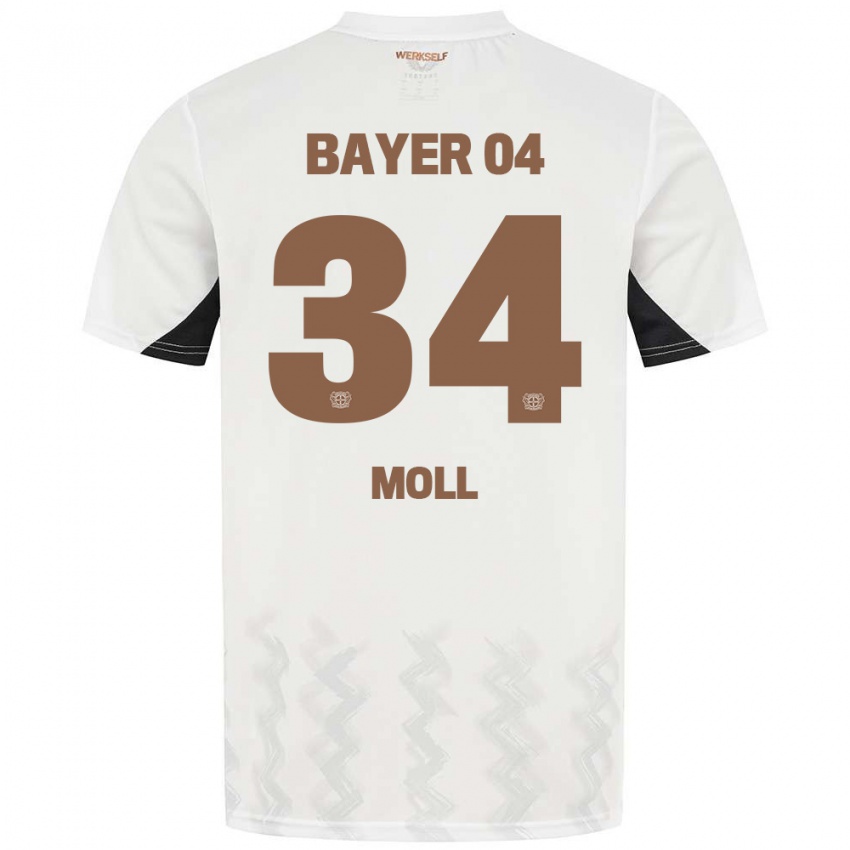 Niño Camiseta Anne Moll #34 Blanco Negro 2ª Equipación 2024/25 La Camisa Argentina