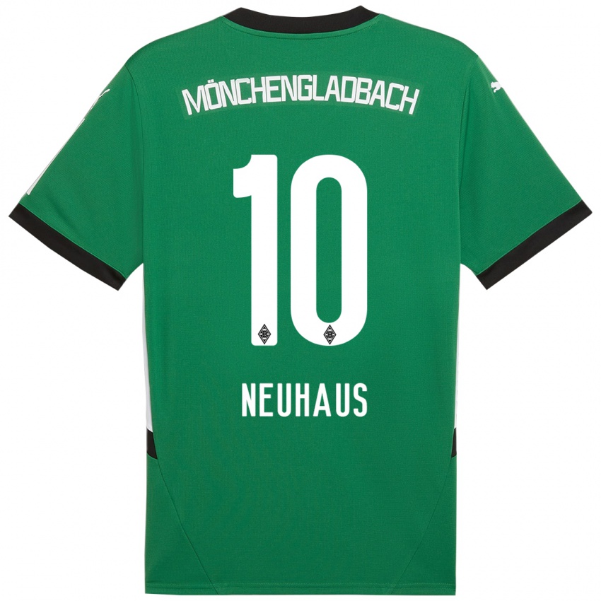 Niño Camiseta Florian Neuhaus #10 Verde Blanco 2ª Equipación 2024/25 La Camisa Argentina