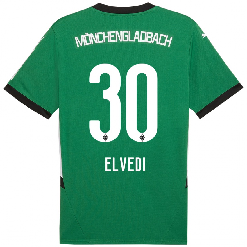 Niño Camiseta Nico Elvedi #30 Verde Blanco 2ª Equipación 2024/25 La Camisa Argentina