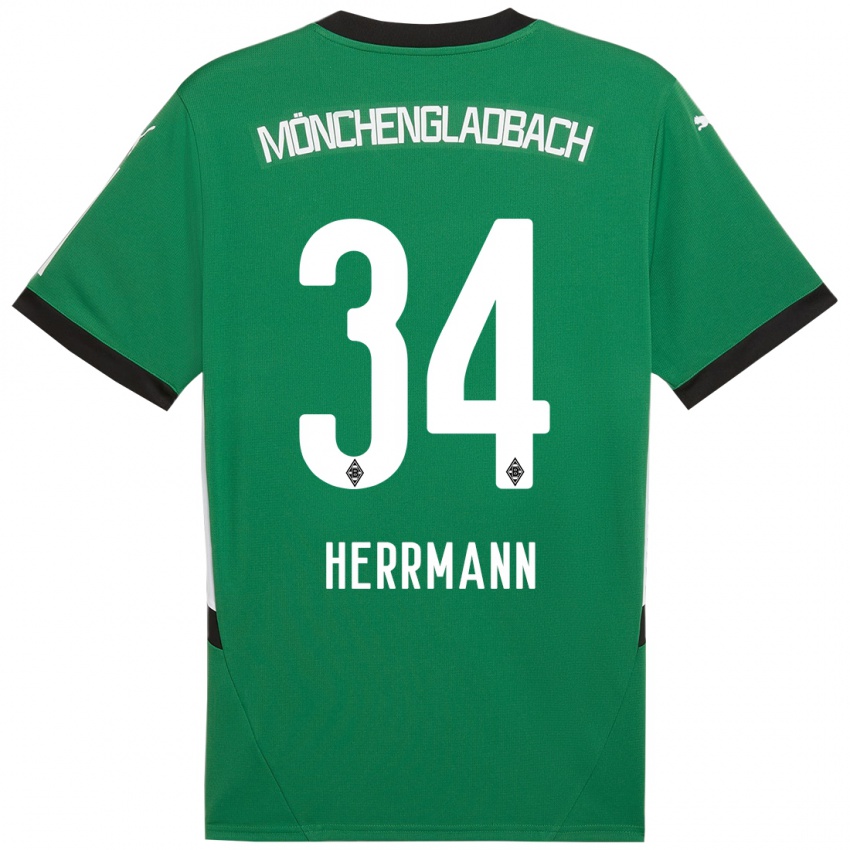 Niño Camiseta Charles Herrmann #34 Verde Blanco 2ª Equipación 2024/25 La Camisa Argentina