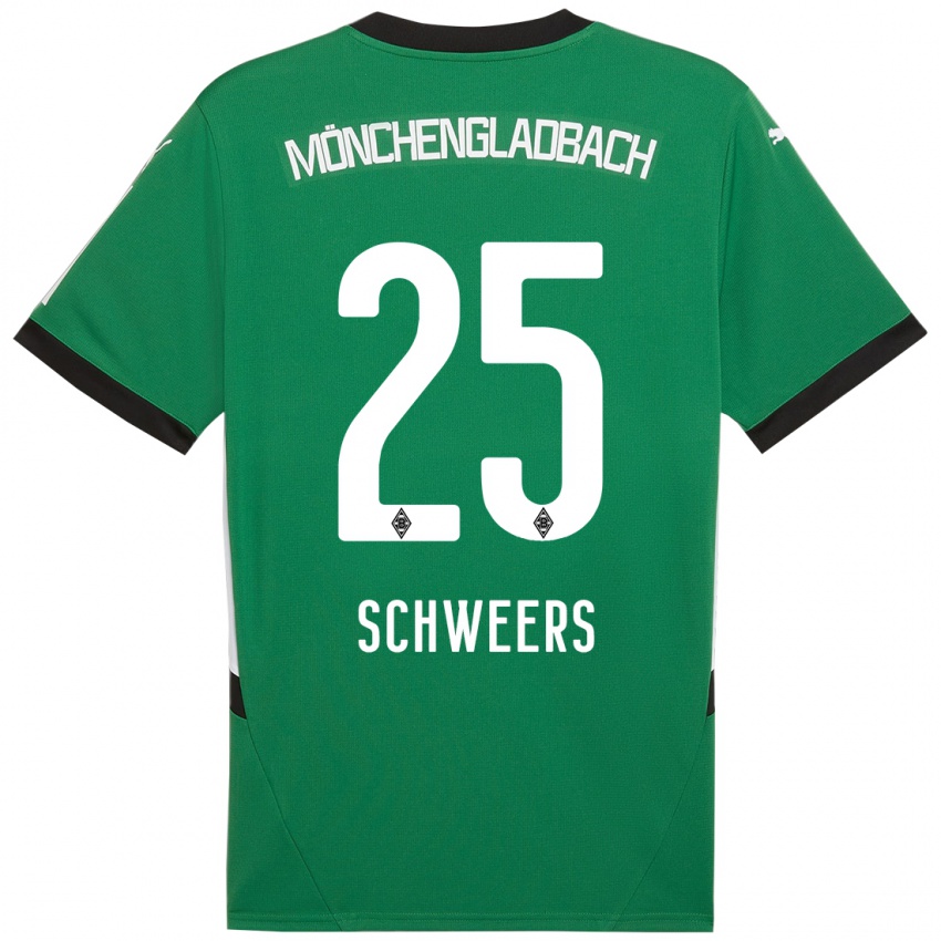 Niño Camiseta Lion Schweers #25 Verde Blanco 2ª Equipación 2024/25 La Camisa Argentina