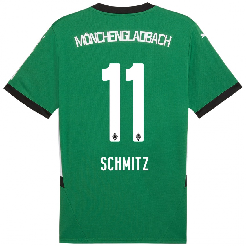 Niño Camiseta Louisa Schmitz #11 Verde Blanco 2ª Equipación 2024/25 La Camisa Argentina