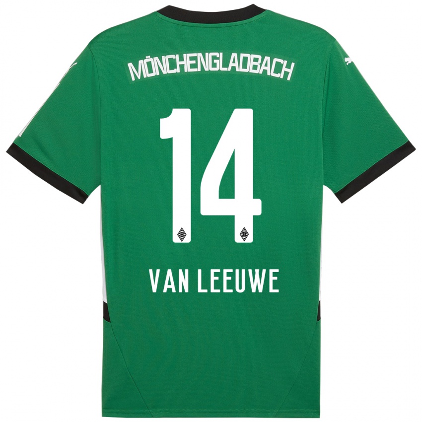 Niño Camiseta Kyra Van Leeuwe #14 Verde Blanco 2ª Equipación 2024/25 La Camisa Argentina