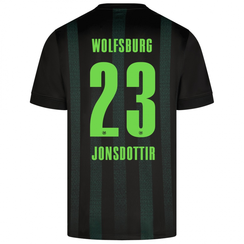 Niño Camiseta Sveindís Jane Jónsdóttir #23 Verde Oscuro 2ª Equipación 2024/25 La Camisa Argentina