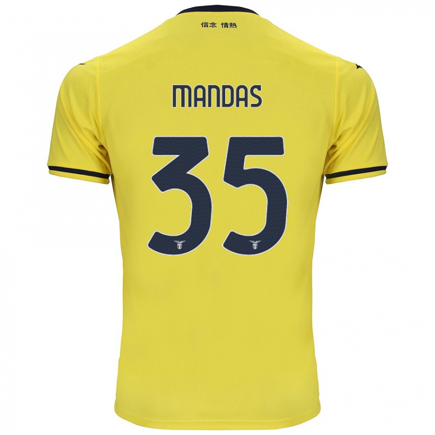 Niño Camiseta Christos Mandas #35 Amarillo 2ª Equipación 2024/25 La Camisa Argentina