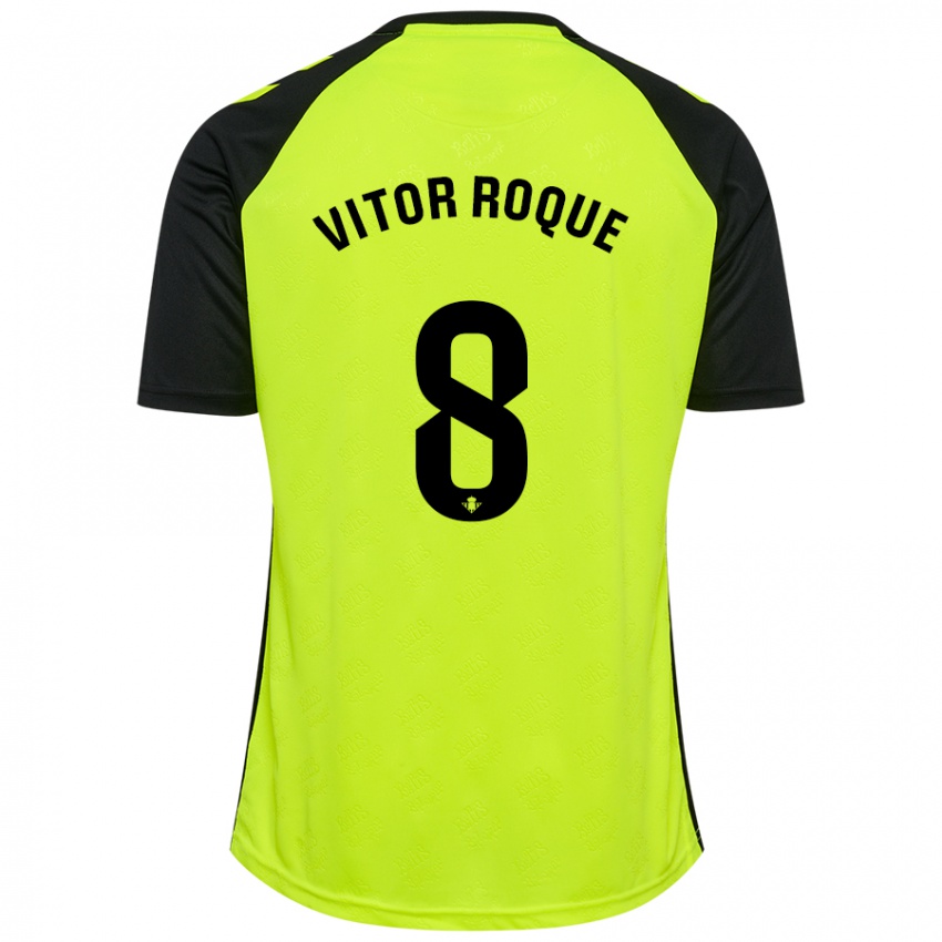 Hombre Camiseta Vitor Roque #8 Negro Rojo 2ª Equipación 2024/25 La Camisa Argentina