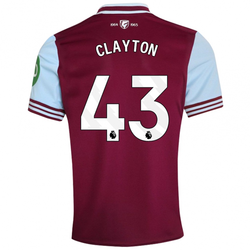 Hombre Camiseta Regan Clayton #43 Rojo Oscuro 1ª Equipación 2024/25 La Camisa Argentina